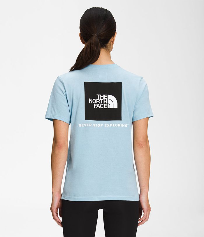The North Face Short Sleeve Box NSE Womens T-Shirts Blue 579236-JZN